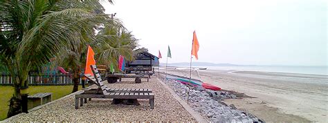 Property is on the beach or right next to it. Sematan Palm Beach Resort