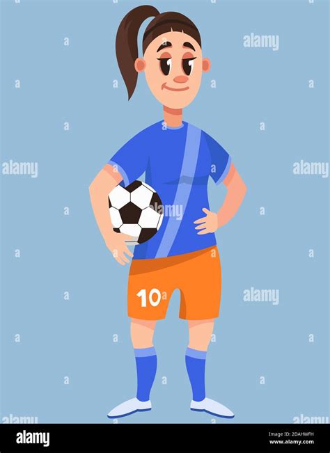 Girl Holding Soccer Ball Stock Vector Images Alamy