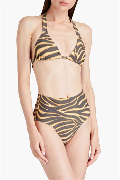 Tigerlily Zahara Tiger Print Triangle Bikini Top The Outnet