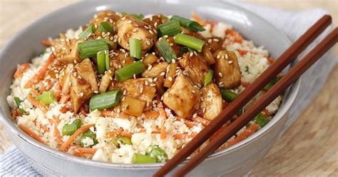 So, for convenience purposes, i used rice cooker. Healthy Teriyaki Chicken Cauliflower Rice Bowl | Hungry Girl