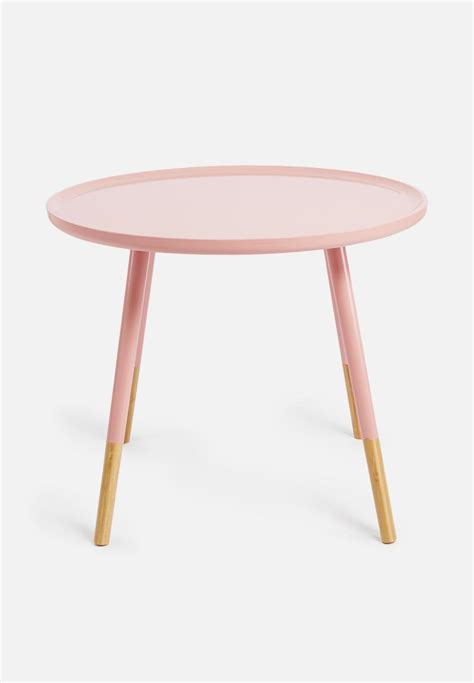 Graceful Table Xl Dusty Pink And Wood Present Time Coffee And Side Tables
