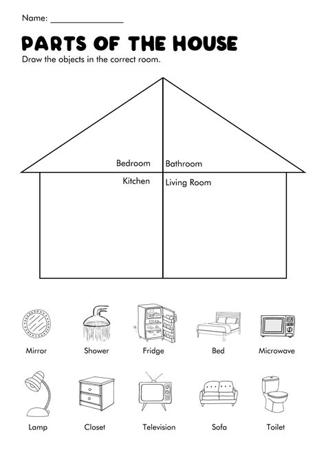 13 Best Images Of Parts Of The House Worksheets For Kindergarten