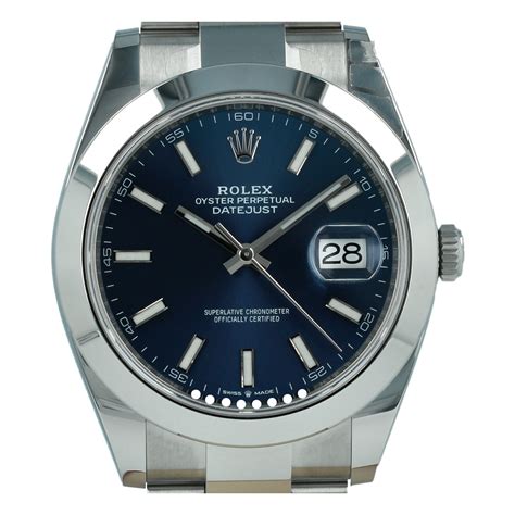 Rolex Datejust 126300 41mm Bright Blue Dial Like New Buy Pre Owned