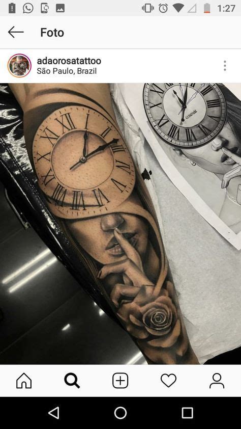 41 Trendy Tattoo Rose Skull Clock Tatuagem Tatuagem Braço Tatuagem