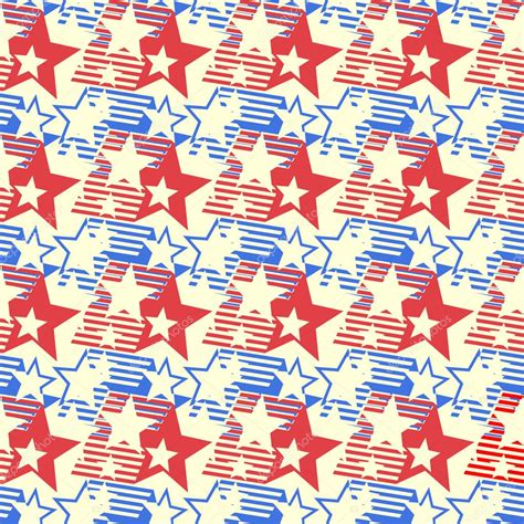 Abstract Seamless Pattern Of Stylized American Flag Background