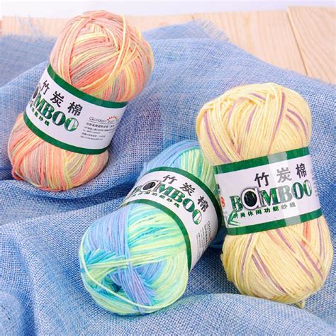 250g5 Skeins Soft Smooth Natural Bamboo Cotton Hand Knitting Yarn Baby