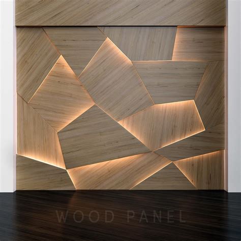 Wooden 3d Panels Cgtrader Wall Light Panels Wooden Wall Panels