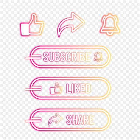 Like Share Subscribe Vector Hd Png Images Neon Subscribe Like Share