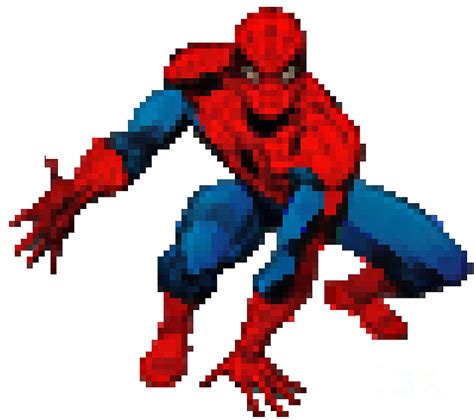 Spider Man Pixeled Digital Art By Nick Angelosoulis Pixels