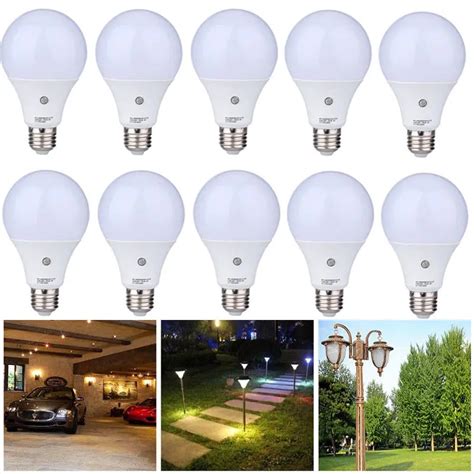 Us E27 7w Auto Light Sensor Bulb Energy Saver Dusk To Dawn Led Lamps
