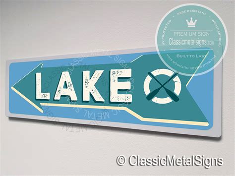 Classic Style Lake Sign Classic Metal Signs