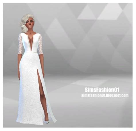 Wedding Dress With Slit At Sims Fashion01 Via Sims 4 Updates Sims 4