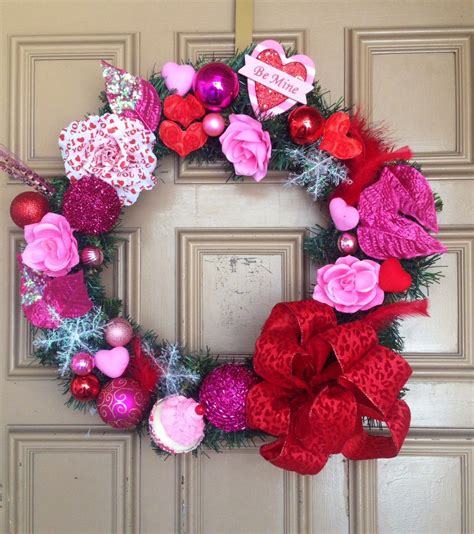 Flirty Valentines Day Wreath Valentine Day Wreaths Handmade Holiday
