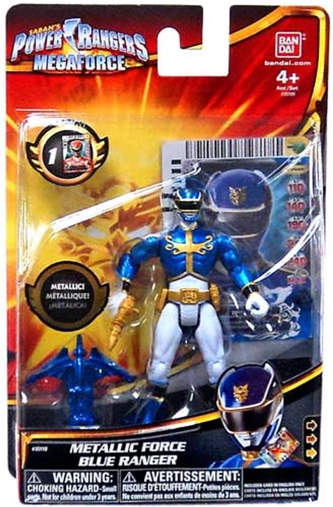 Power Rangers Megaforce Metallic Force Blue Ranger Action Figure Bandai