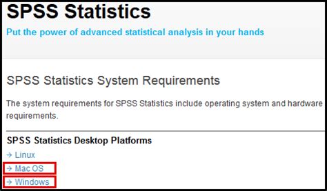 A new download page will open, choose your operating system, and the. Downloading SPSS Statistics | Software Guides | IT ...