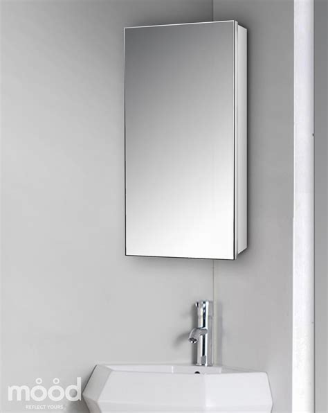 Elegant Slim Corner Bathroom Mirror Cabinet 65x30 With Mirror Inside