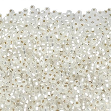 Miyuki Seed Beads 80 Matte Silver Lined Crystal 10g Beads And