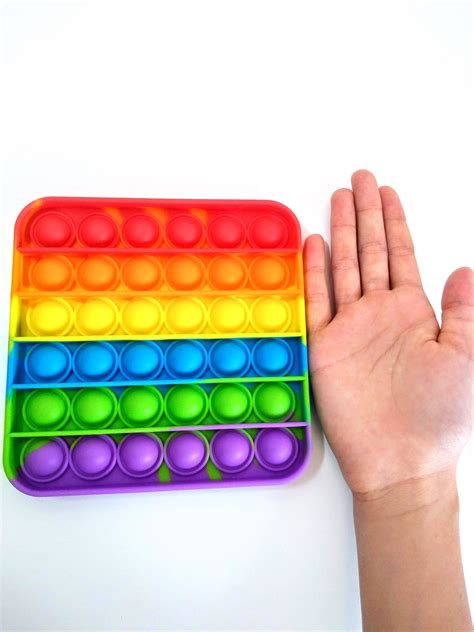 Rainbow Square Pop It Fidget Toysensory Toy Etsy