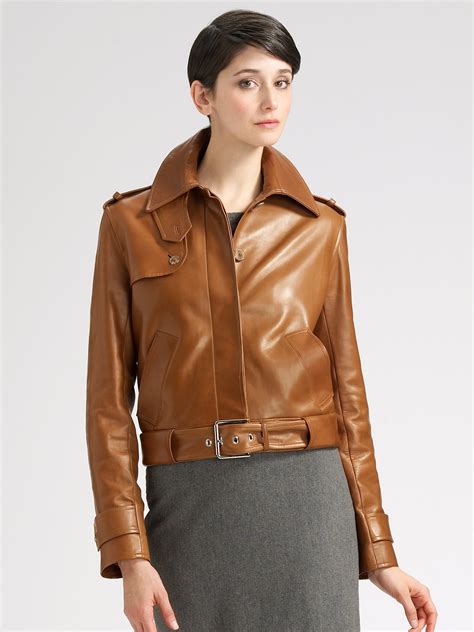 Ralph Lauren Black Label Bryson Leather Jacket In Brown Saddle Lyst