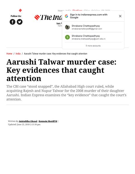 Aarushi Talwar Murder Case Key Evidences That Caught Attention India Newsthe Indian Express
