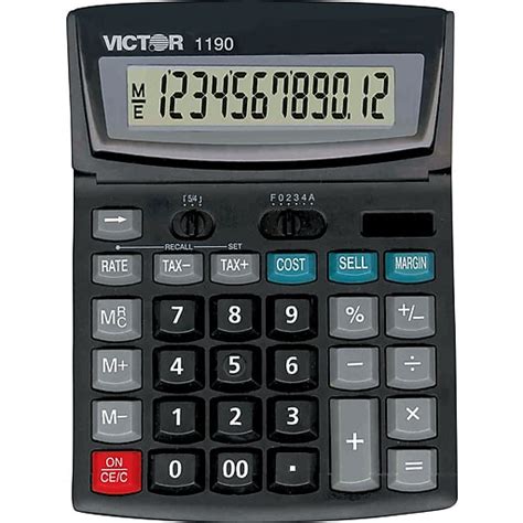 Victor Technology 12 Digit Batterysolar Powered Basic Calculator