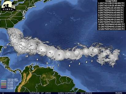 Irma Satellite Montage Storm Hurricane Track Tropical