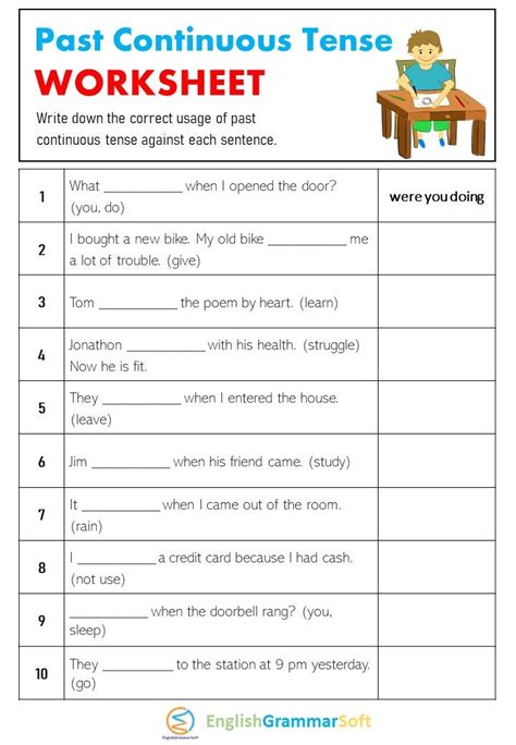 Past Continuous Tense Worksheets With Answers Simple Past Tense Worksheet Simple Past Tense