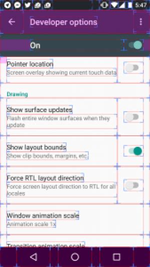 Android Advanced Adb Show Layout Bounds