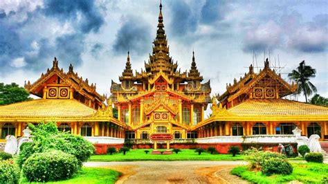 Myanmar Palace Stock Photo Image Of Wooden Background 43674796