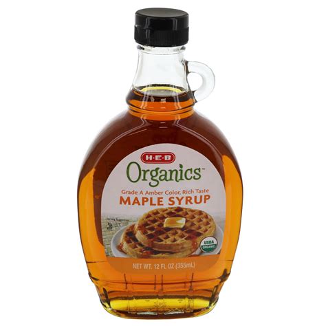 H E B Organics Grade A Medium Amber Maple Syrup Shop Syrup At H E B