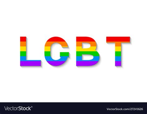 lgbt colorful lettering letters in colors vector image