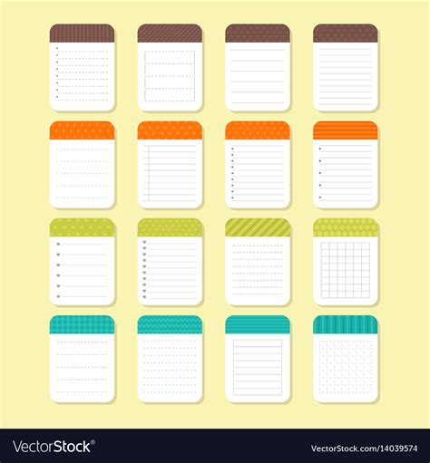 Template Notepad Design Sheets Of Paper Royalty Free Vector