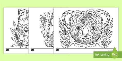Mindfulness Australian Animal Colouring In Pages