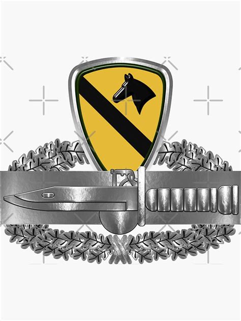 1st Cavalry Division Combat Action Badge Sticker By Soldieralways