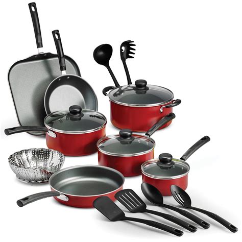 Tramontina Primaware 18 Piece Non Stick Cookware Set Red