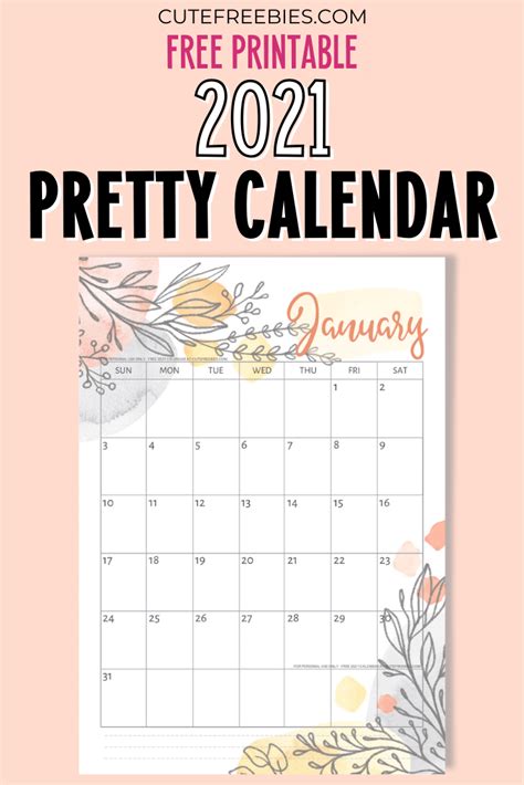Mini Binder Calendar Printable 2021 Free Letter Templates