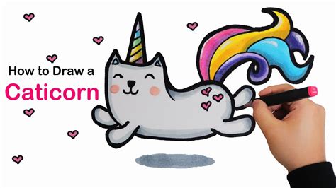 How To Draw A Catcorn How To Draw A Cute Cat Unicorn Easy Step By Step