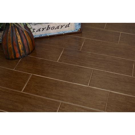 Style Selections Colonial Wood Walnut Wood Look Ceramic Floor Tile