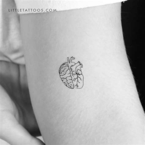 Half Heart Half Brain Temporary Tattoo Set Of 3 Little Tattoos