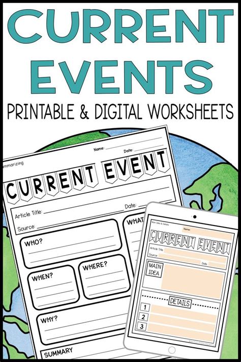 Current Events Templates Worksheets Assignments Activities