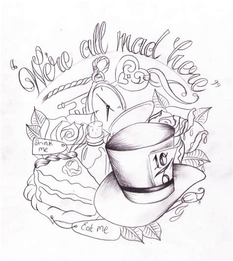 Alice In Wonderland Tat Sketch By Nevermore Ink On Deviantart