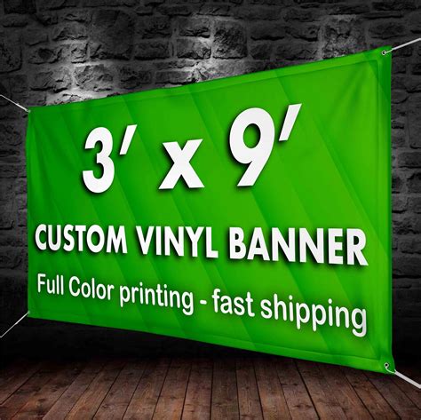 3x9 Custom Banners Vinyl Banner Printing 13oz Full Etsy