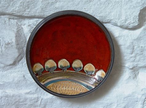 Wall Hanging Pottery Plate Kitchen Wall Decor Small Ceramic
