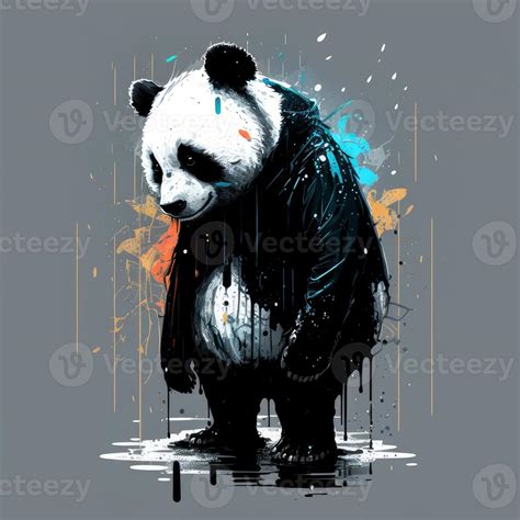 Cute Sad Panda Character Vector Image Generative Ai 22311381 Stock