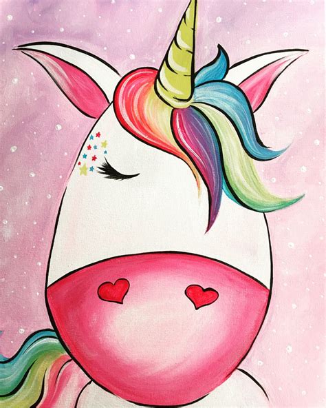 Unicorn Painting At Wine And Canvas On 625 630pm Kids Canvas Art