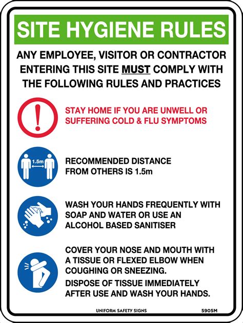 Site Hygiene Rules Covid 19 Hygiene Signs Uss