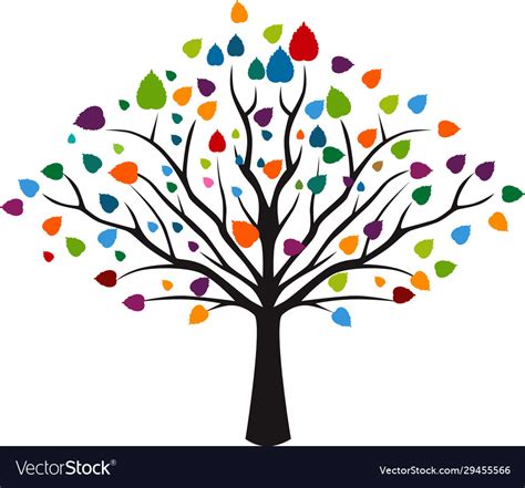 Creative Colorful Tree Logo Designs Concept Vector Image