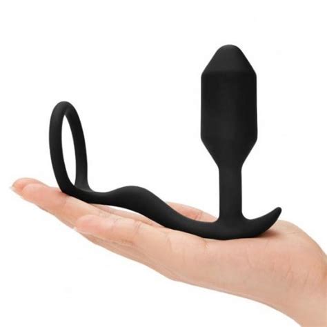 B Vibe Snug And Tug 128g Weighted Silicone And Penis Ring Black Sex Toys At Adult Empire
