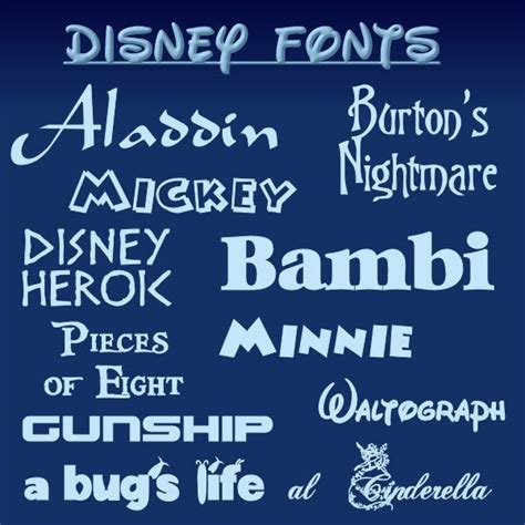 Awesome Free Fonts Inspired By Walt Disney Creations Nice For Creating Teaching Materials