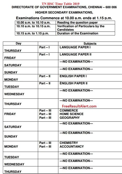 Students can check the time table and date sheet for the 12th class exam 2021 here on this page. TN HSC Time Table 2019 Download { Pdf Here* } Tamilnadu ...